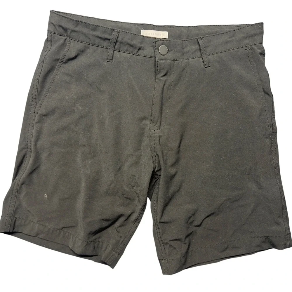 Hudson &‎ Barrows Men's Black Casual Shorts Size 30 Minimalist Clean Fit Basics